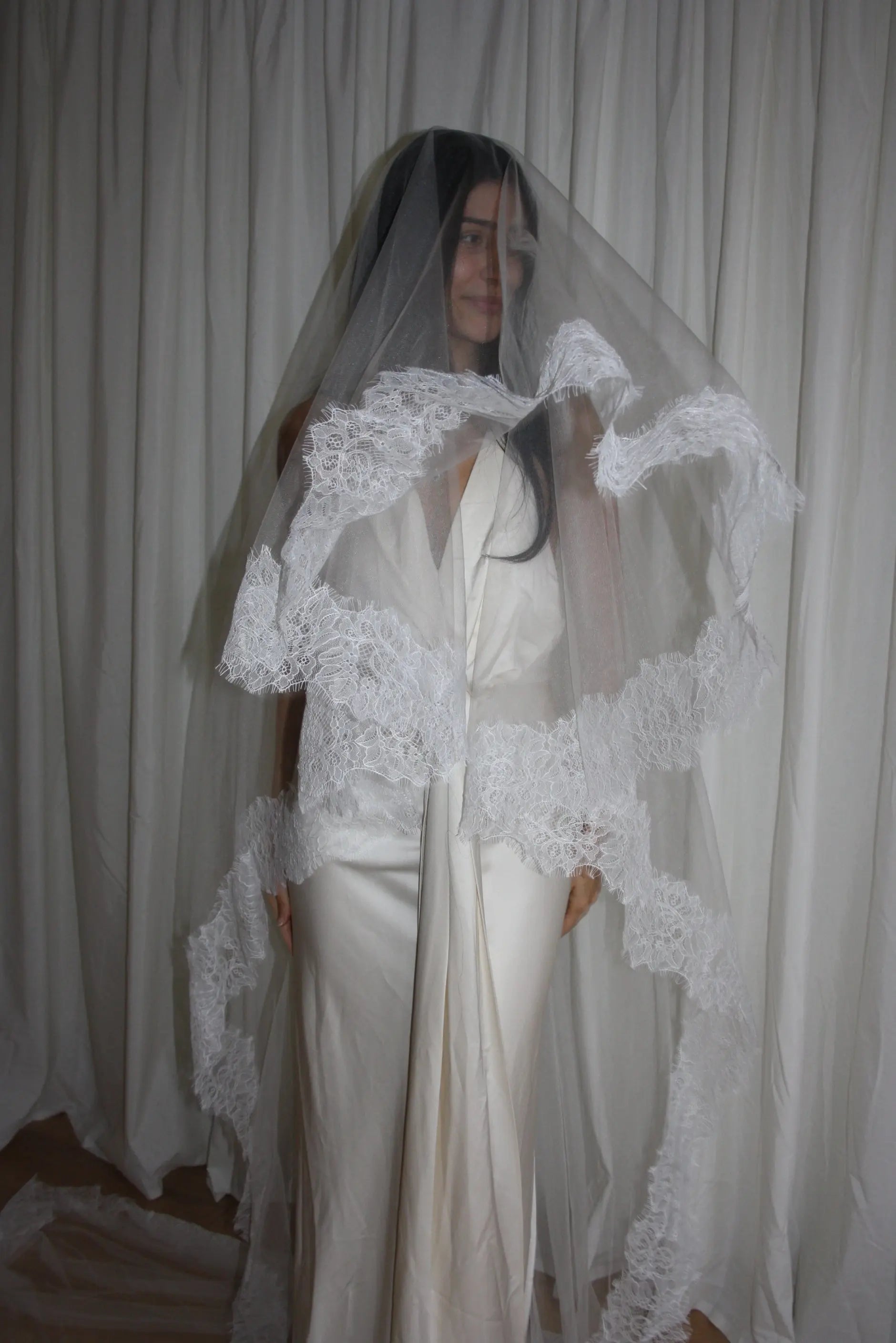 Soft signature tulle drop wedding veil