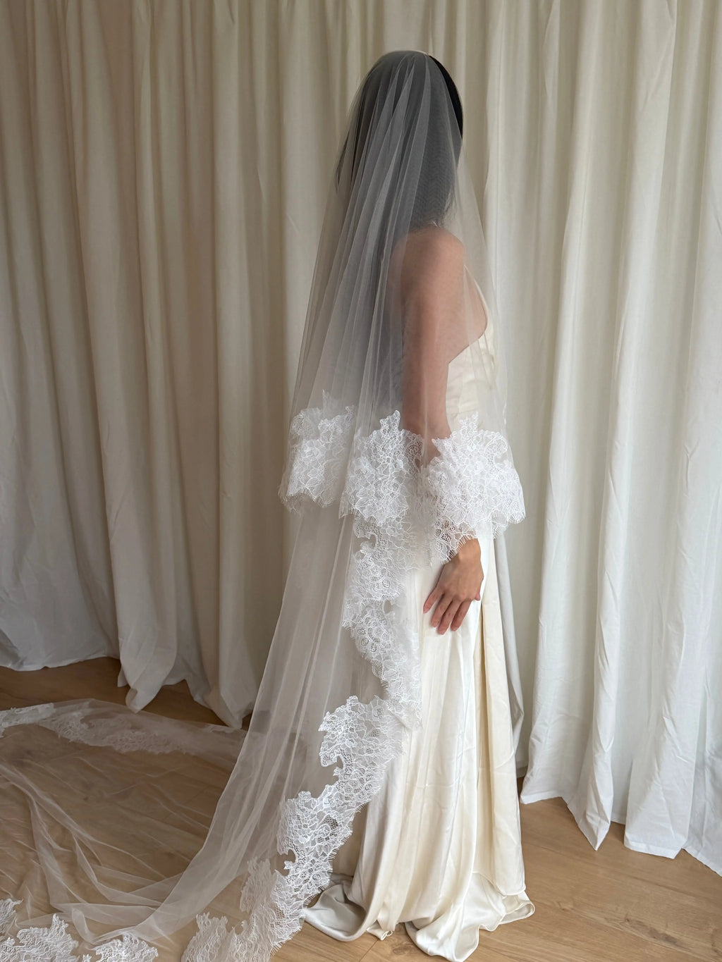 Cathedral wedding veil soft tulle