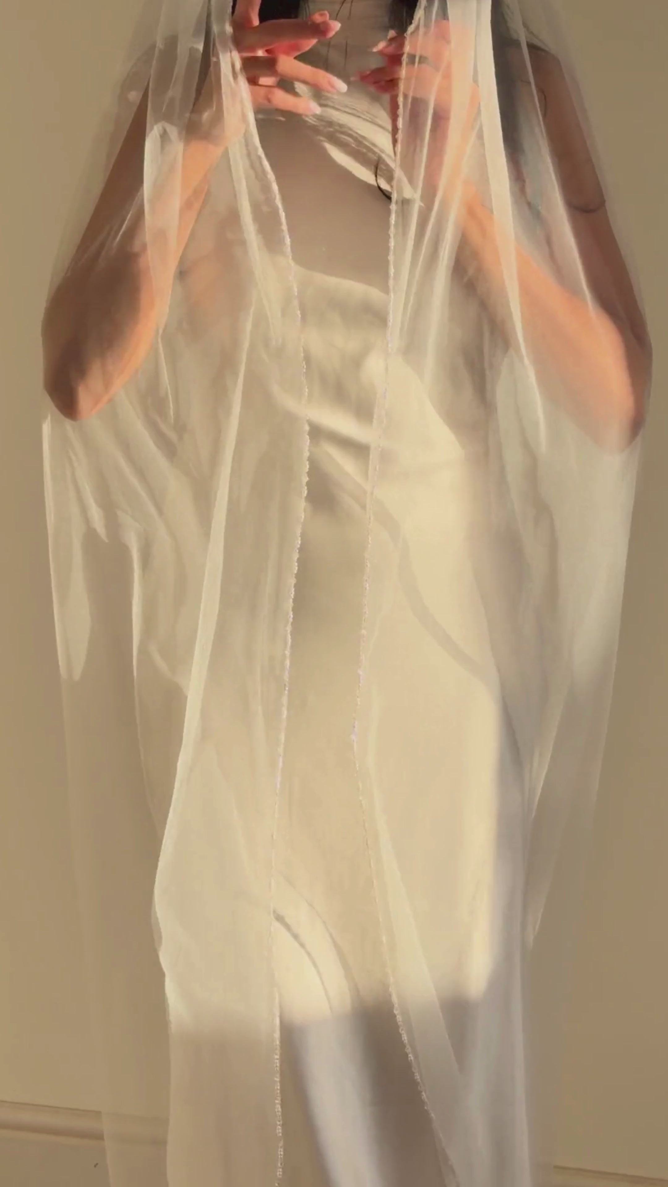 PEARL & BEAD TRIM VEIL